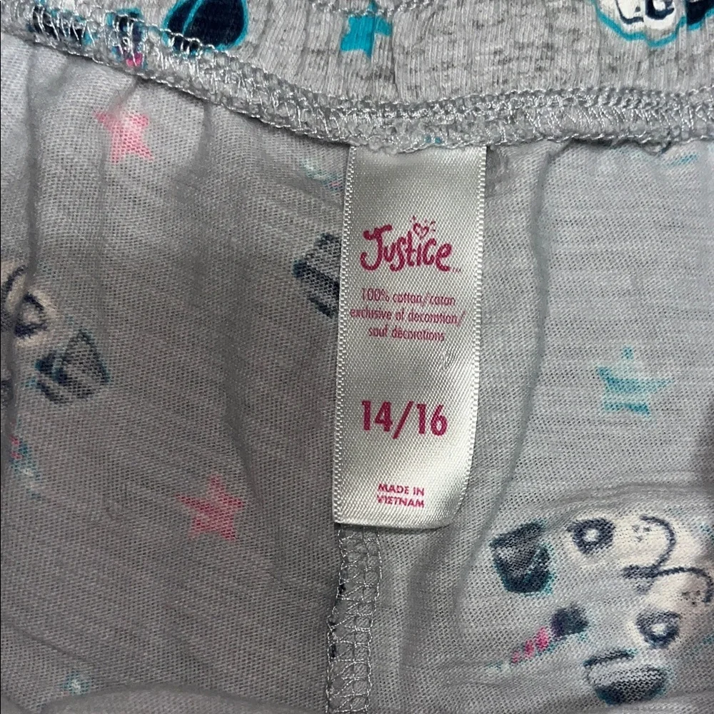 Justice Gray Shorts with Panda and Star Design